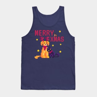 Merry Xmas Christmas Pixel Art Tank Top